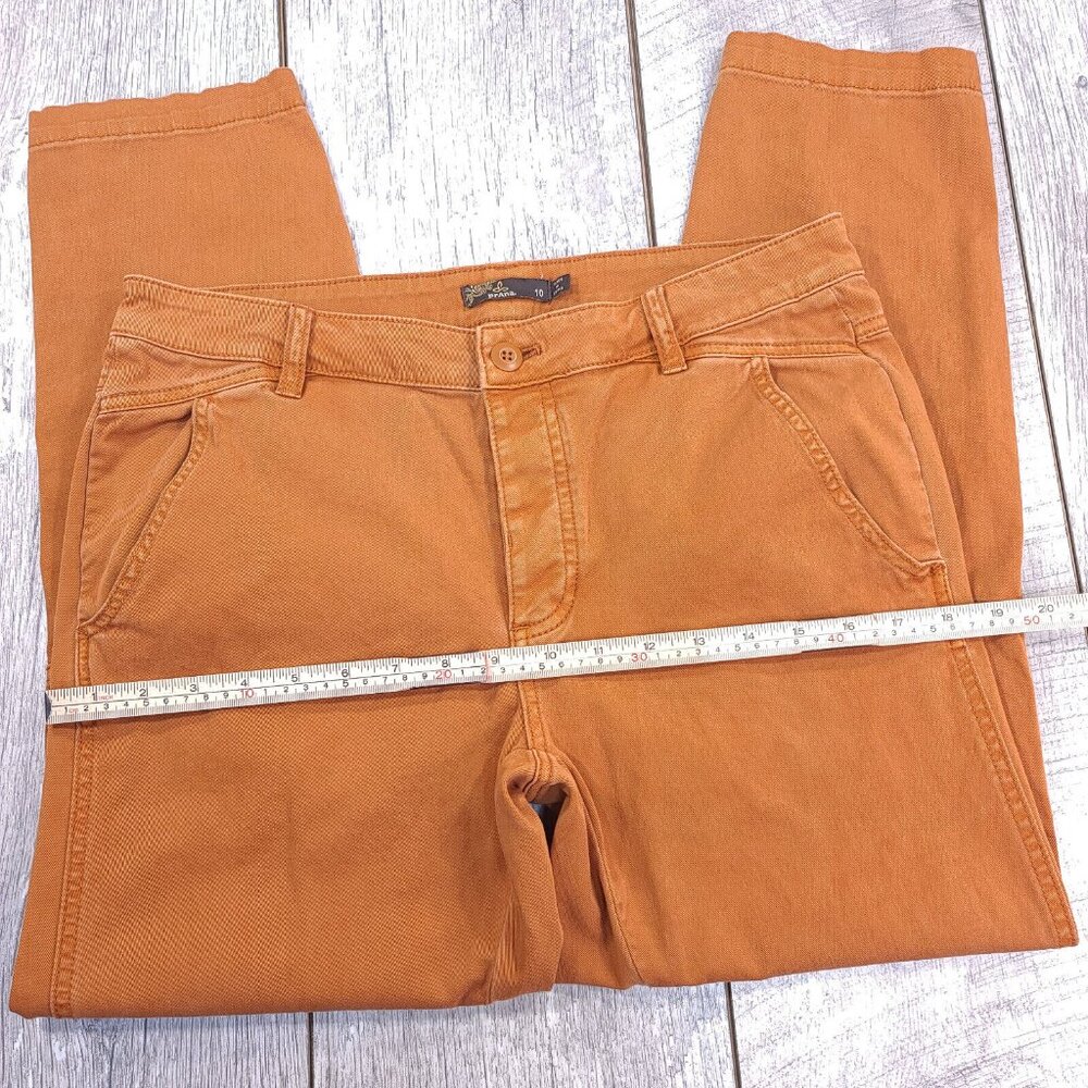 Prana Womens Janessa Chino Pants Size 10 Brown Button Fly Tapered Leg Stretch - Picture 7 of 12